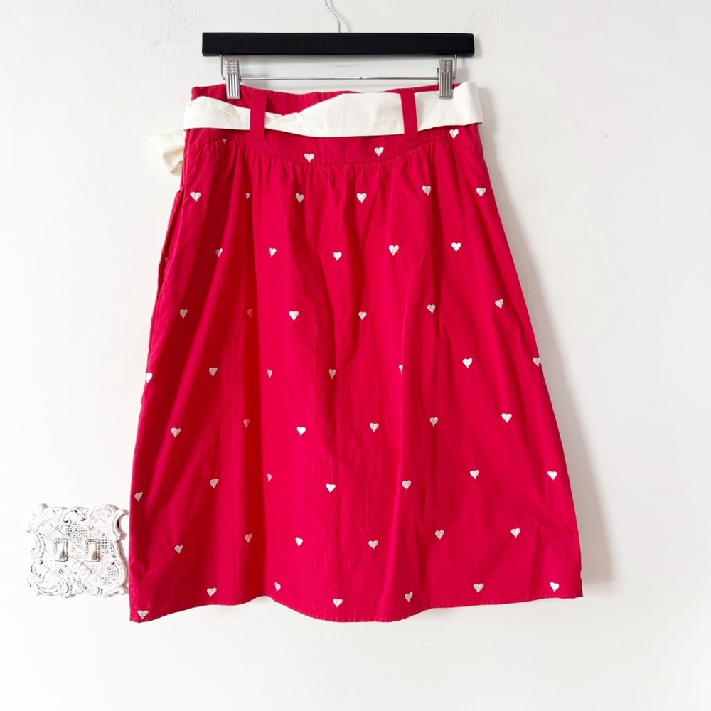 eshakti Red Embroidered Heart Skirt Retro Valentines XL 16 - Picture 5 of 9